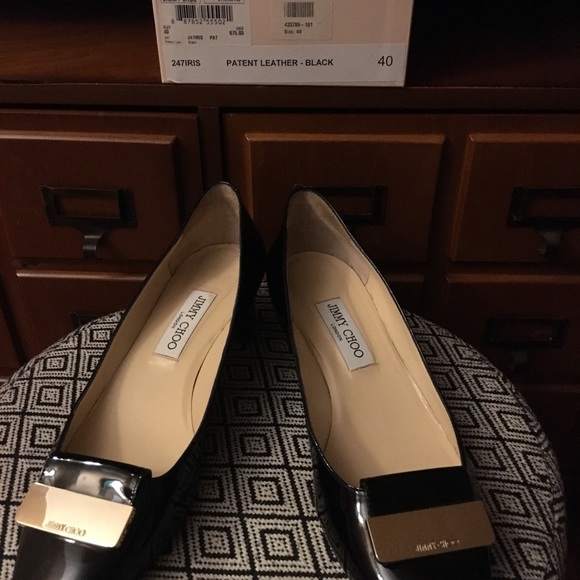 Size 9 Jimmy Choo patent leather black heels - Picture 2 of 4